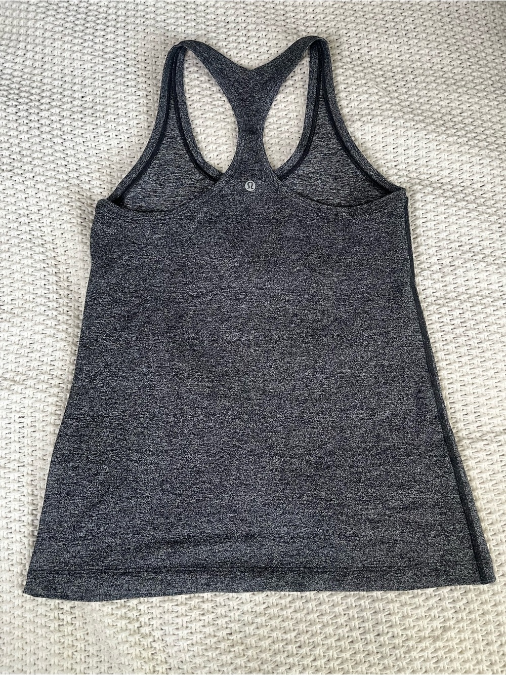 Lululemon Cool Charcoal  Gray Racerback Tank Top Stretch Active Gym Sz 8